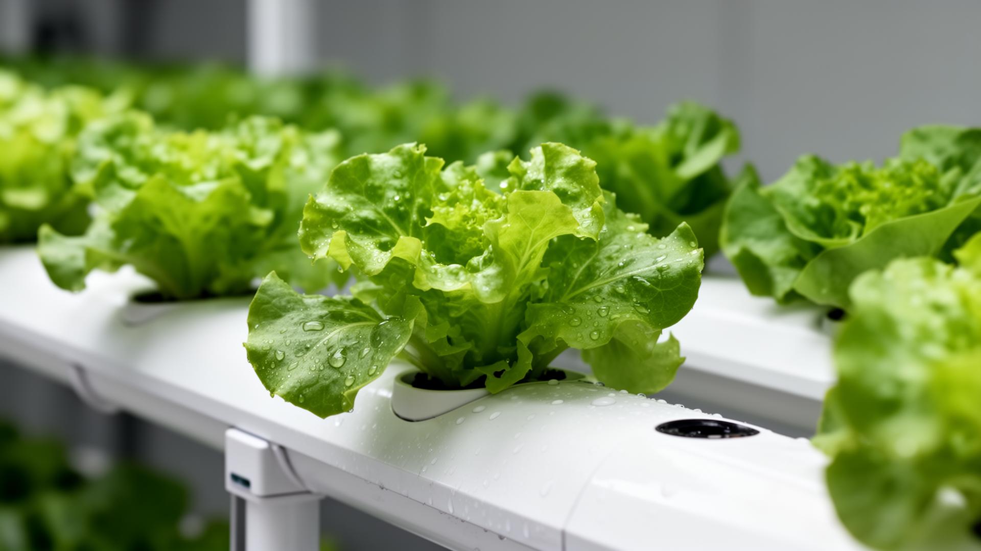 Fresh hydroponic lettuce growing in CityFarm white system
